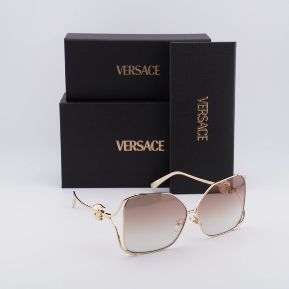 Versace VE2288 1002B8 Square Sunglasses – Gold/Brown Gradient - Picture 4 of 9
